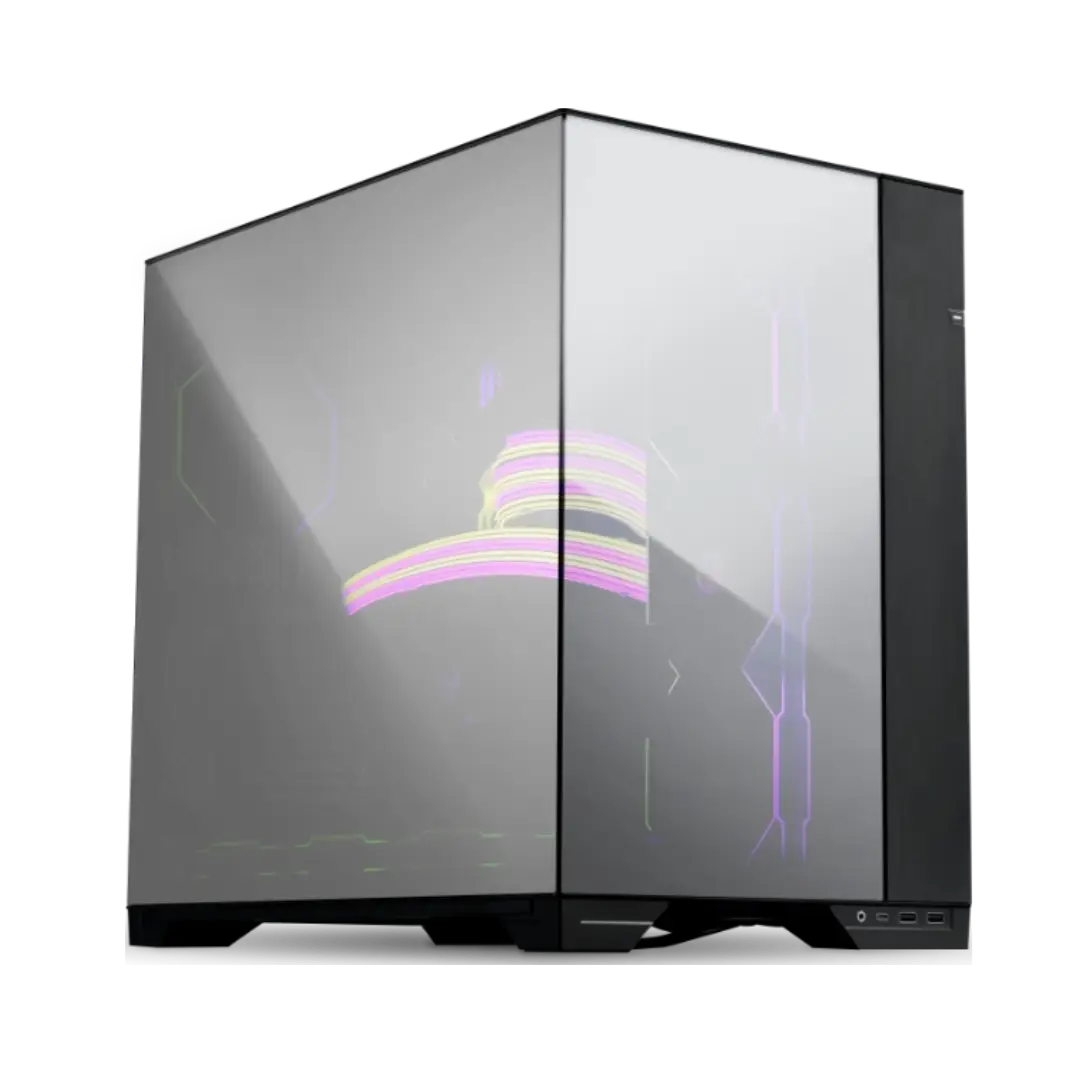 1 LIAN LI O11 VISION CHROME – CASE MID-TOWER ATX, VIDRIO TEMPLADO TRIPLE, DISEÑO DE DOBLE CÁMARA, ACABADO ESPEJO CROMADO - Imagen 1
