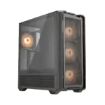 COUGAR MX600 RGB BLACK – CASE MID-TOWER ATX, VIDRIO TEMPLADO, 4 VENTILADORES ARGB, USB-C GEN 2, COMPATIBLE CON GPU VERTICAL