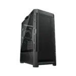 COUGAR AIRFACE BLACK – CASE MID-TOWER ATX, VIDRIO TEMPLADO, PANEL FRONTAL DE MALLA, SIN VENTILADORES PREINSTALADOS
