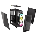 CORSAIR 480T RGB AIRFLOW – CASE MID-TOWER ATX, 3 VENTILADORES AR120 RGB, PANEL LATERAL DE VIDRIO TEMPLADO, DISEÑO DE ALTA VENTILACIÓN - Imagen 6