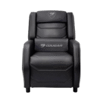 COUGAR RANGER S BLACK – SOFÁ GAMER ERGONÓMICO CON REPOSAPIÉS PLEGABLE, REPOSABRAZOS Y ALMOHADAS LUMBAR Y CERVICAL