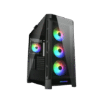 COUGAR DUOFACE PRO RGB BLACK – CASE MID-TOWER, VIDRIO TEMPLADO, 4 VENTILADORES ARGB, PANELES FRONTALES INTERCAMBIABLES