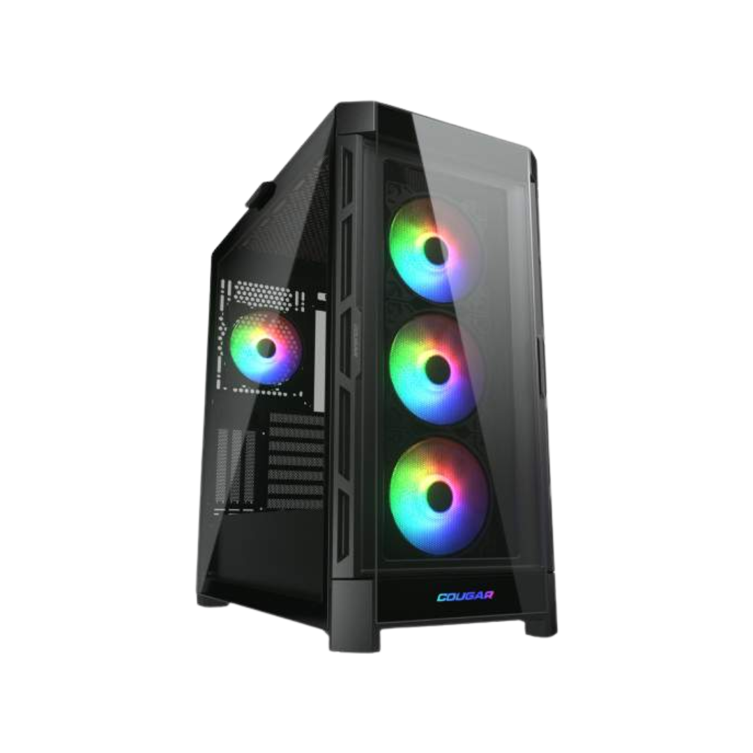 FOTOS WEB 2 - 2025-08-18T201113.404 COUGAR DUOFACE PRO RGB BLACK – CASE MID-TOWER, VIDRIO TEMPLADO, 4 VENTILADORES ARGB, PANELES FRONTALES INTERCAMBIABLES - Imagen 1