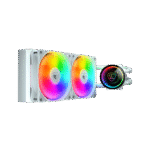 COUGAR POSEIDON ELITE ARGB 240MM WHITE – ENFRIADOR LÍQUIDO AIO 240MM, CON ESPEJO INFINITO Y VENTILADORES ARGB, BLANCO