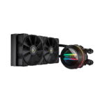 COUGAR POSEIDON-GT 240MM BLACK – ENFRIADOR LÍQUIDO AIO 240MM, CON ESPEJO INFINITO Y VENTILADORES ARGB, NEGRO