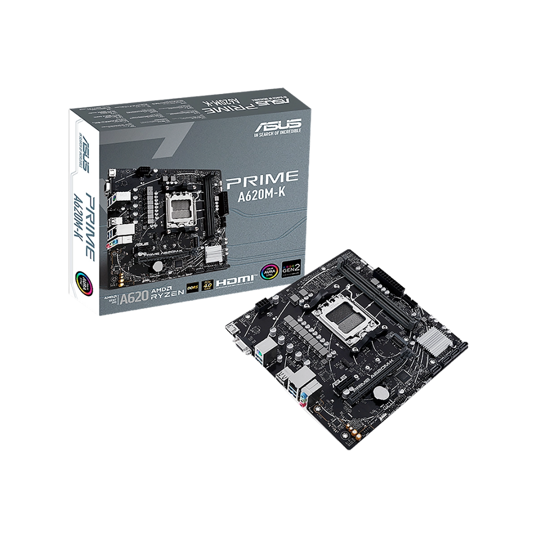 FOTOS WEB 2 - 2025-08-18T225831.758 ASUS PRIME A620M-K – PLACA BASE mATX PARA AMD RYZEN SERIES 9000, 8000 Y 7000, AM5, 2×DDR5, VGA, HDMI, M.2, PCIe 4.0 - Imagen 1