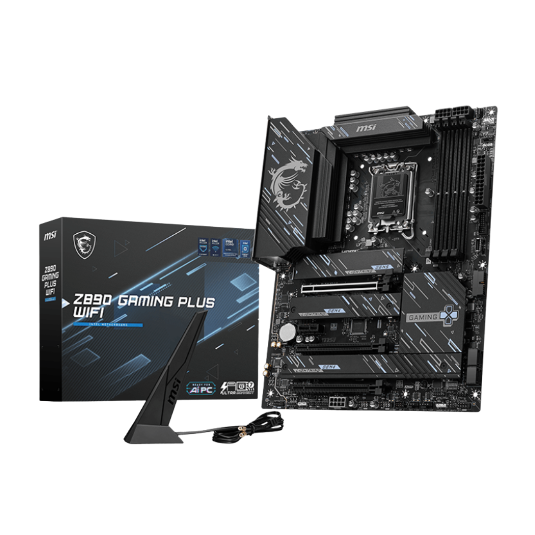 FOTOS WEB 2 - 2025-08-18T233155.563 MSI Z890 GAMING PLUS WIFI – PLACA BASE ATX PARA INTEL CORE ULTRA SERIES 2, LGA1851, 4×DDR5, WIFI 7, THUNDERBOLT 4, 4×M.2, PCIe 5.0 - Imagen 1
