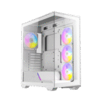 ANTEC C3 WHITE – CASE MID-TOWER, VIDRIO TEMPLADO PANORÁMICO, 4 VENTILADORES ARGB, DISEÑO DE DOBLE CÁMARA