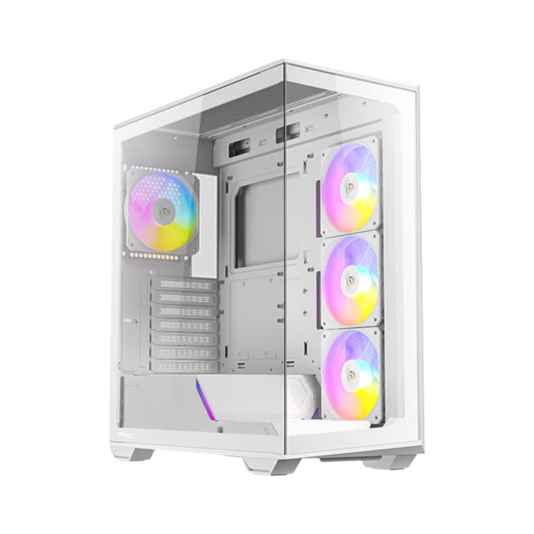 FOTOS WEB 2 - 2025-08-20T230504.730 ANTEC C3 WHITE – CASE MID-TOWER, VIDRIO TEMPLADO PANORÁMICO, 4 VENTILADORES ARGB, DISEÑO DE DOBLE CÁMARA - Imagen 1