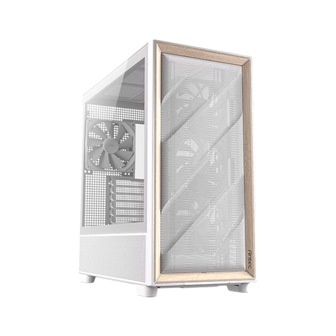 FOTOS WEB 2 - 2025-08-21T212114.012 ANTEC FLUX WOOD WHITE – CASE MID-TOWER, PANELES DE MADERA, 5 VENTILADORES, DISEÑO FLUX - Imagen 1