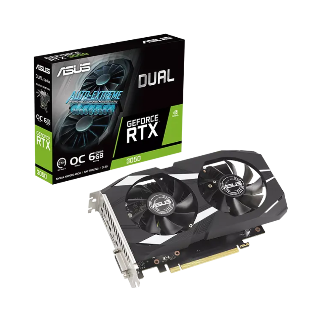 FOTOS WEB 2 (24) ASUS GEFORCE RTX 3050 DUAL OC 6GB GDDR6 PCI-E 4.0 – DLSS, RAY TRACING, BAJO CONSUMO - Imagen 1