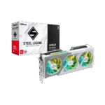 ASROCK RADEON RX 9060 XT STEEL LEGEND 8GB GDDR6 PCI-E 5.0 – FSR 4, RAY TRACING, DISEÑO RGB EN COLOR BLANCO