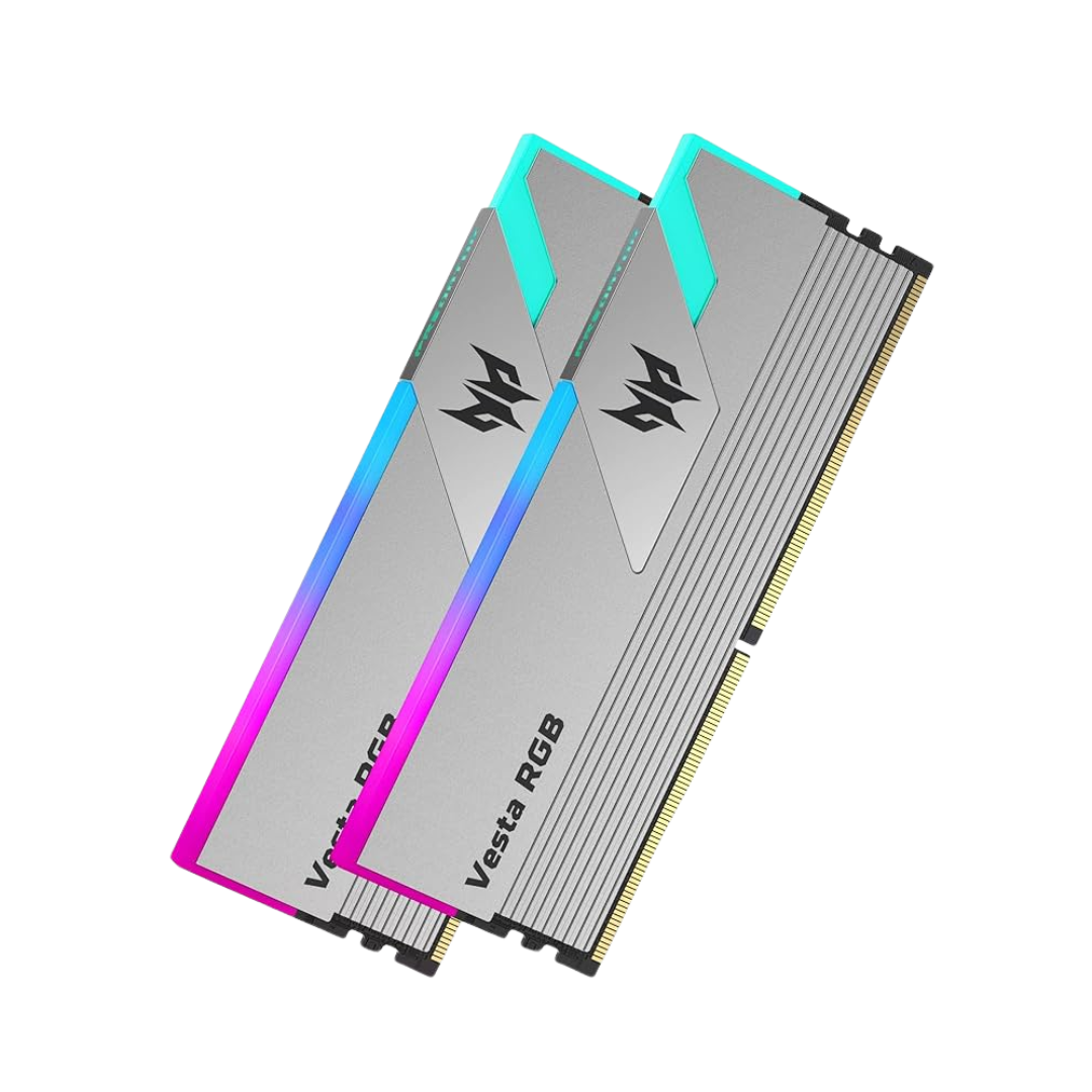 FOTOS WEB 3 – 2025-09-02T182654.370 PREDATOR VESTA 16GB (2X8GB) DDR4 3600MHZ – MEMORIA RAM DDR4, UDIMM, RGB, COLOR PLATA - Imagen 1