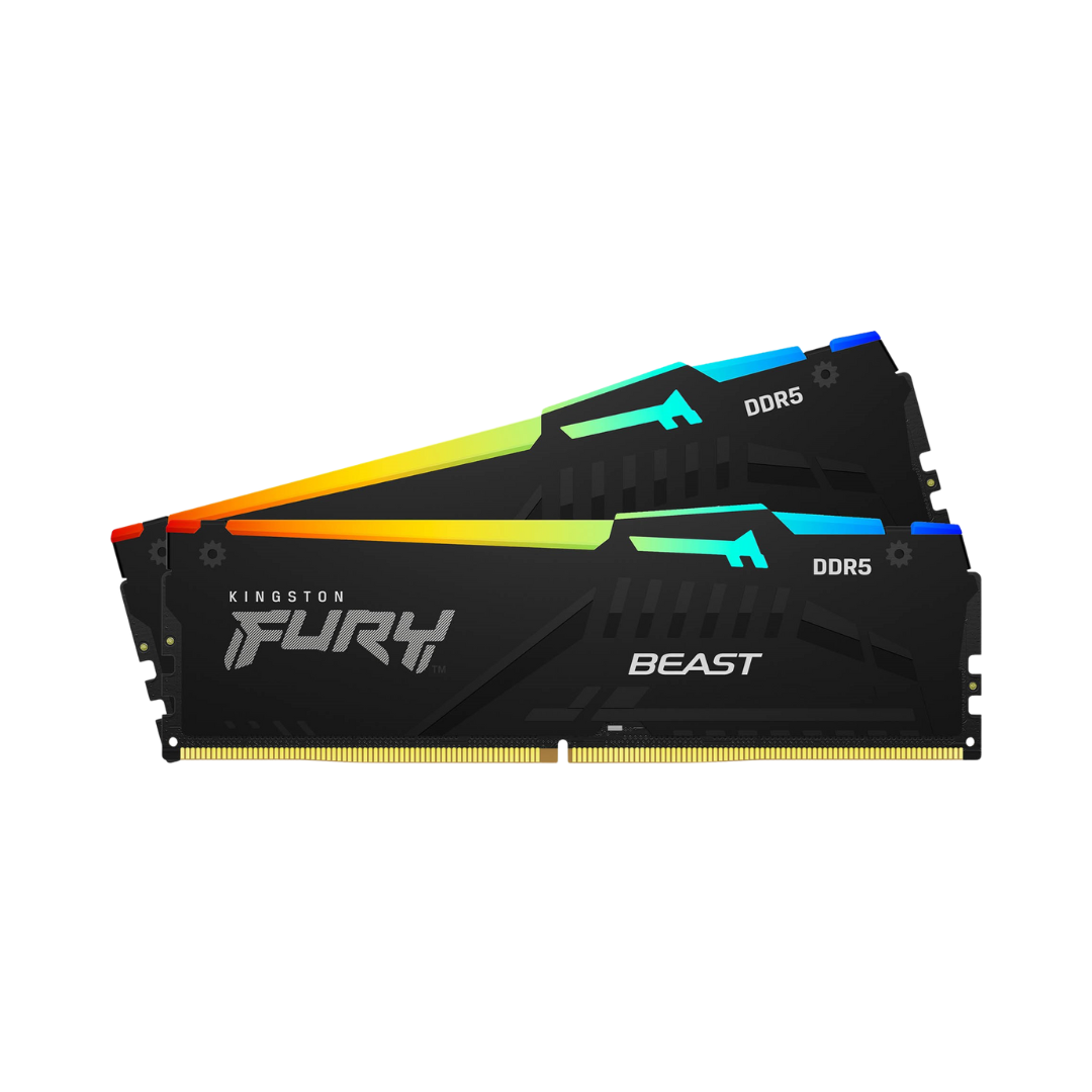 FOTOS WEB 3 – 2025-09-02T194735.317 KINGSTON FURY BEAST RGB 32GB (2X16GB) DDR5 5200MHZ – MEMORIA RAM DDR5, UDIMM, RGB, COLOR NEGRO - Imagen 1