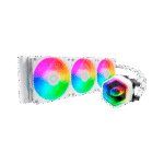 COOLER MASTER MASTERLIQUID 360 CORE II ARGB WHITE – ENFRIADOR LÍQUIDO AIO 360MM, CON BOMBA DOBLE CÁMARA Y VENTILADORES ARGB, BLANCO