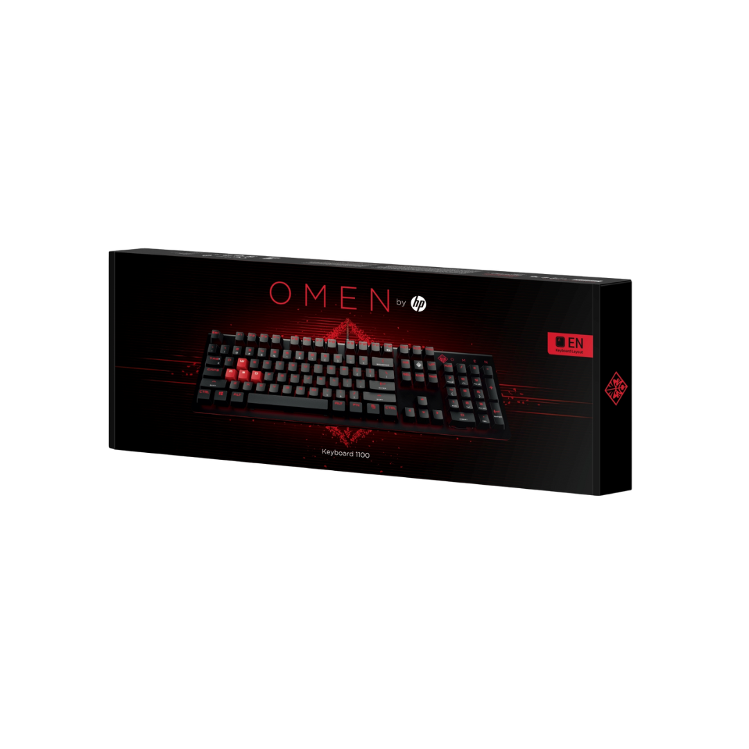FOTOS WEB 3 (20) OMEN BY HP 1100 – TECLADO MECÁNICO GAMER, ILUMINACIÓN LED ROJA, N-KEY ROLLOVER, BLACK - Imagen 1