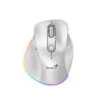 GENIUS MINI ERGO 9000S PRO – MOUSE ERGONÓMICO MINI, RECARGABLE, DUAL MODE (BT/2.4GHZ), RGB, BLANCO PERLA