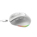 GENIUS MINI ERGO 9000S PRO – MOUSE ERGONÓMICO MINI, RECARGABLE, DUAL MODE (BT/2.4GHZ), RGB, BLANCO PERLA - Imagen 3