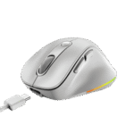 GENIUS MINI ERGO 9000S PRO – MOUSE ERGONÓMICO MINI, RECARGABLE, DUAL MODE (BT/2.4GHZ), RGB, BLANCO PERLA - Imagen 4