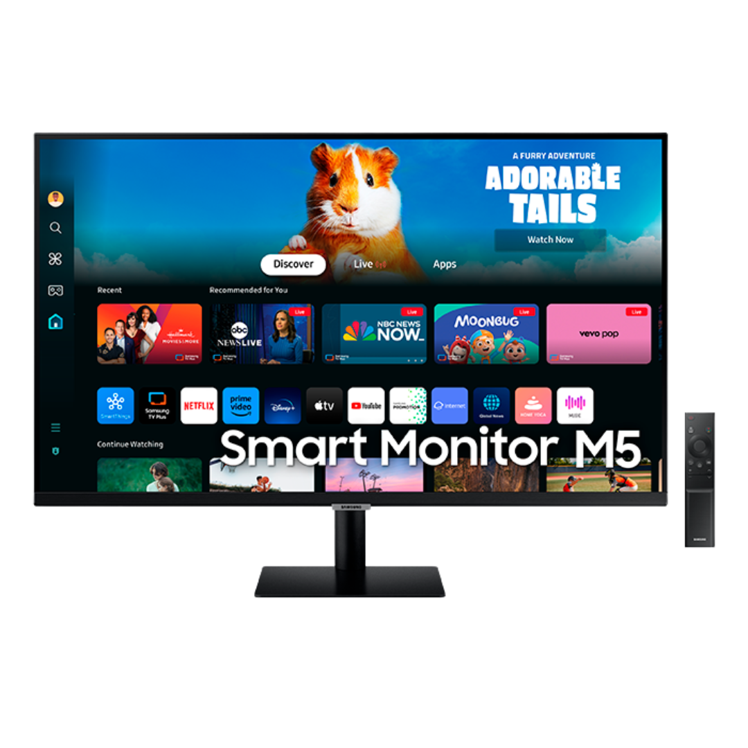 FOTOS WEB 4 - 2025-09-29T173354.274 SAMSUNG SMART MONITOR M5 M50C – MONITOR PLANO FHD (1920×1080), 60HZ, 4MS(GTG), VA, TIZEN OS, NEGRO - Imagen 1