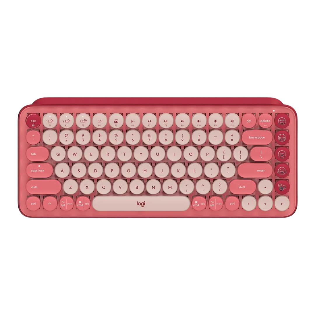 FOTOS WEB 4 - 2025-10-01T133126.699 LOGITECH POP KEYS – TECLADO MECÁNICO INALÁMBRICO, SWITCH BROWN TÁCTIL, TECLAS EMOJI PERSONALIZABLES, HEARTBREAKER ROSA - Imagen 1
