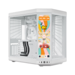 HYTE Y70 TOUCH INFINITE WHITE – CASE MID-TOWER ATX, PANTALLA TÁCTIL INTEGRADA, VIDRIO TEMPLADO PANORÁMICO, SOPORTE GPU VERTICAL, DISEÑO DUAL-CHAMBER