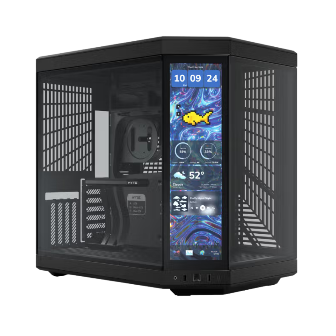 FOTOS WEB 2 (57) HYTE Y70 TOUCH INFINITE BLACK – CASE MID-TOWER ATX, PANTALLA TÁCTIL INTEGRADA, VIDRIO TEMPLADO PANORÁMICO, SOPORTE GPU VERTICAL, DISEÑO DUAL-CHAMBER - Imagen 1