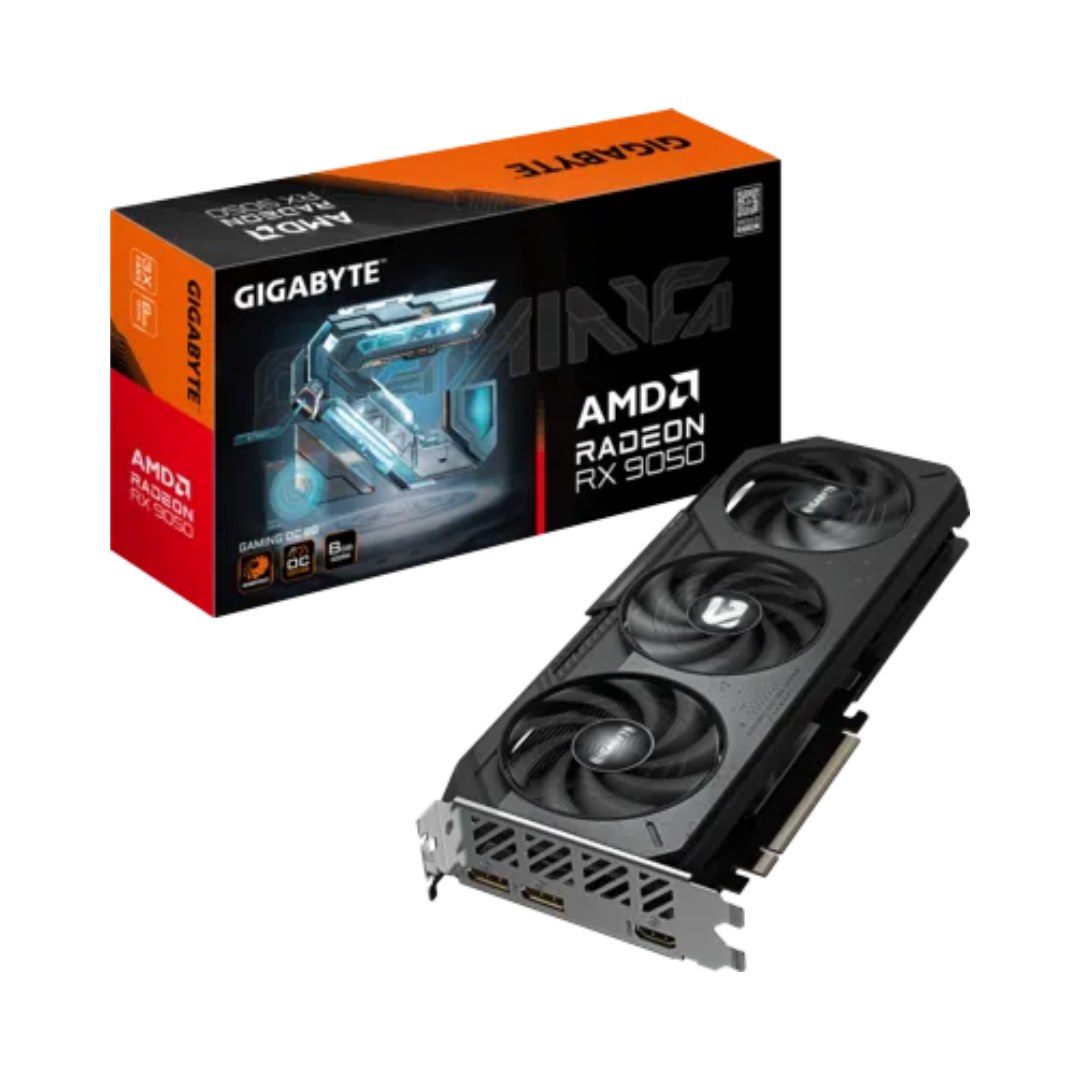FOTOS WEB 2 - 2026-08-04T124910.886 GIGABYTE RADEON RX 9050 GAMING OC 8GB GDDR6 – GPU PCIe 5.0, FSR 4, RAY TRACING, 128 BITS, SISTEMA DE REFRIGERACIÓN WINDFORCE - Imagen 1