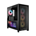 CORSAIR 4000D XENEON EDGE – CASE GAMING MID TOWER ATX, PANTALLA TÁCTIL 14.5″, VIDRIO TEMPLADO, 4 VENTILADORES RGB, NEGRO