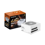 GIGABYTE GP-UD1000GM PG5 ICE– FUENTE DE PODER ATX 1000W, 80 PLUS GOLD, MODULAR, ATX 3.0, PCIE 5.0, BLANCO