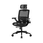 COUGAR SPEEDER ONE BLACK – SILLA ERGONÓMICA, RESPALDO DE MALLA, SOPORTE LUMBAR AJUSTABLE, REPOSABRAZOS REGULABLES, NEGRO