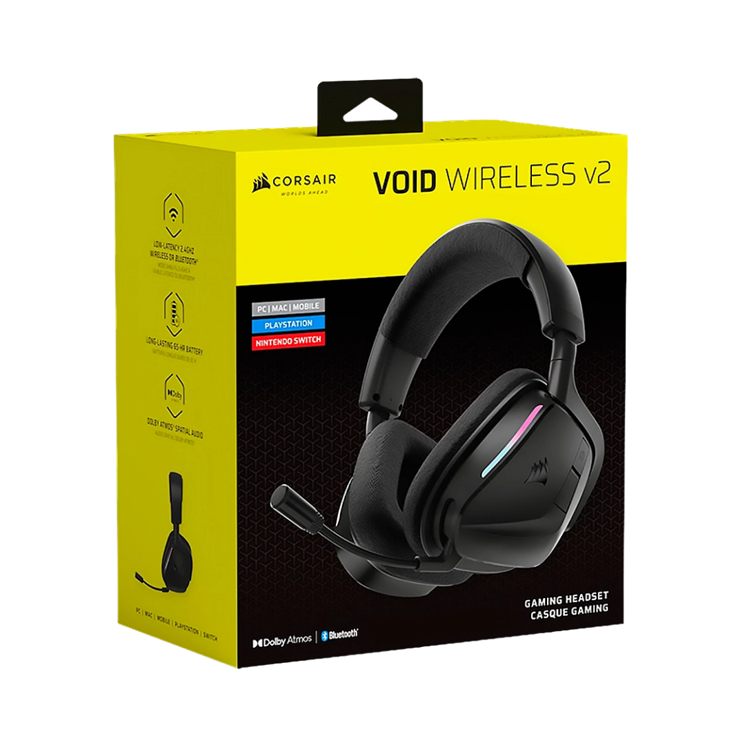 FOTOS WEB 2 - 2026-08-20T153446.101 CORSAIR VOID WIRELESS V2 – HEADSET GAMING INALÁMBRICO, SONIDO ENVOLVENTE, MICRÓFONO INTEGRADO, NEGRO - Imagen 1